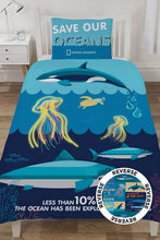 Load image into Gallery viewer, NATIONAL GEOGRAPHIC OCEAN LIFE SINGLE DUVET COVER SET
