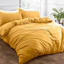 Load image into Gallery viewer, Brentfords Washed Linen Look Duvet Cover Set - Ochre
