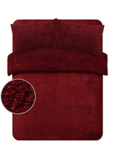 Load image into Gallery viewer, Sienna Teddy Fleece Glitter Duvet Cover Set - Burgundy
