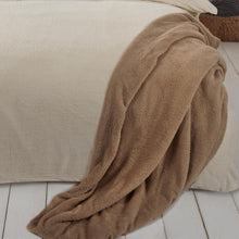 Load image into Gallery viewer, Brentfords Teddy Fleece Latte Beige Throw
