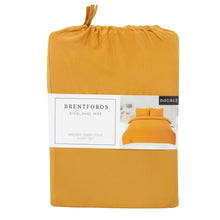 Load image into Gallery viewer, Brentfords Washed Linen Look Duvet Cover Set - Ochre
