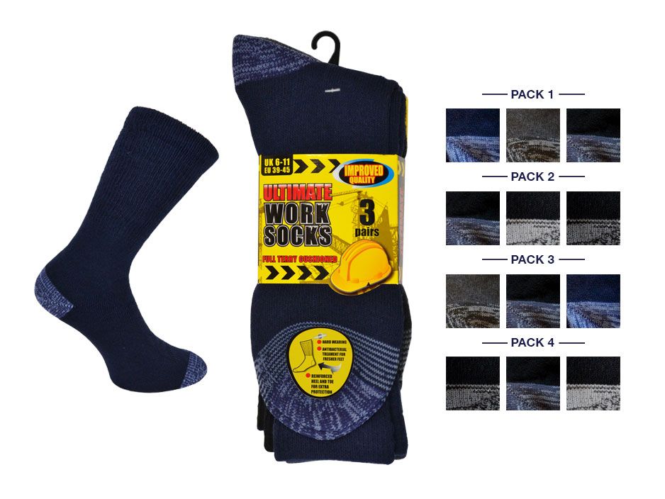 6 Pairs Mens Ultimate Work Socks