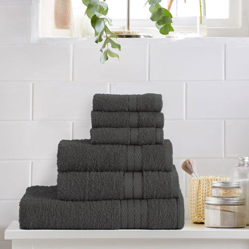 6 Piece Luxury Grey Towel Bale Set