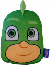 Load image into Gallery viewer, Official PJ Masks &quot;Gekko&quot; 3D Character Shaped Cushion with Zip Pocket
