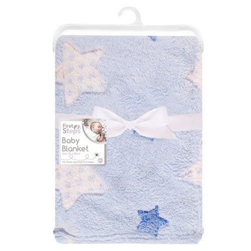 First Steps Baby Blue Stars Blanket