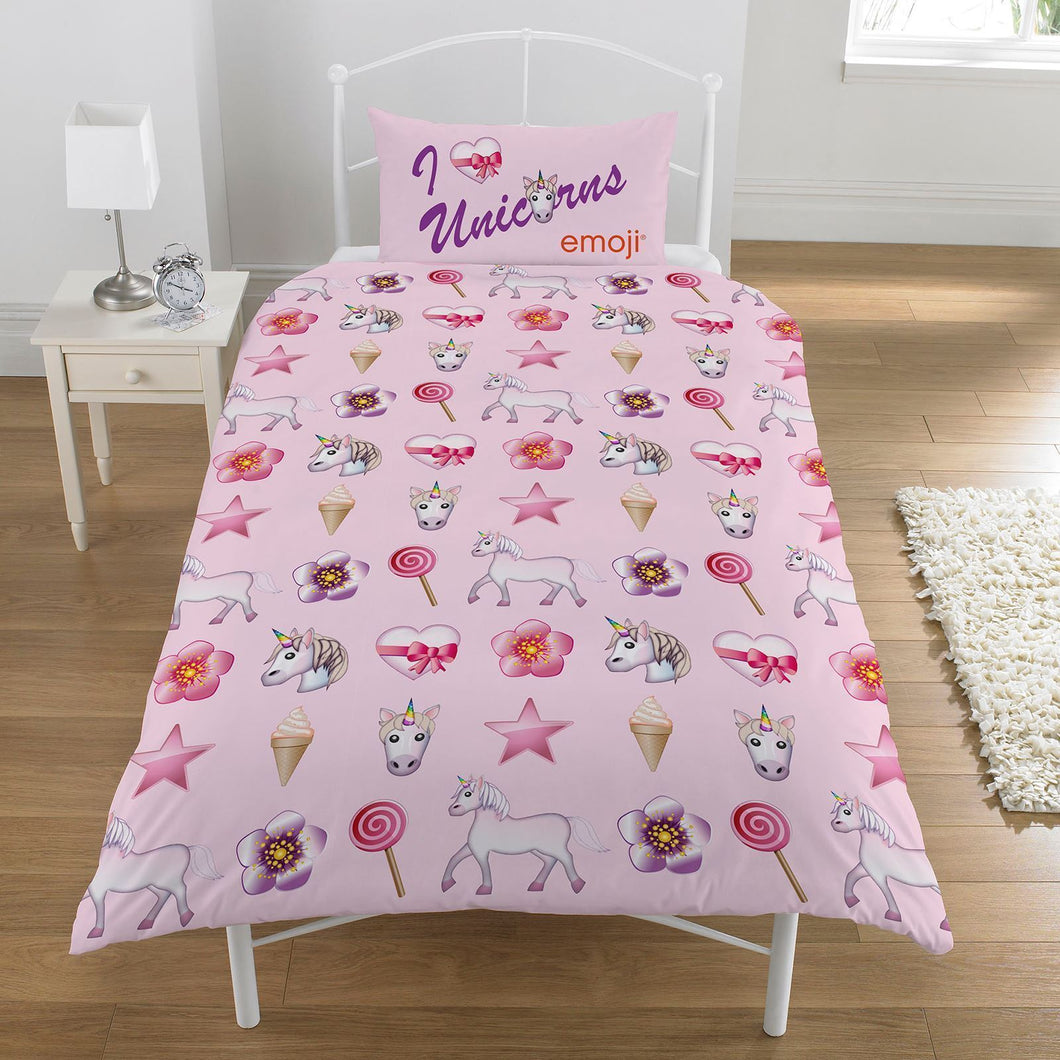 Emoji UNICORNS & MERMAIDS Single Duvet Cover Set