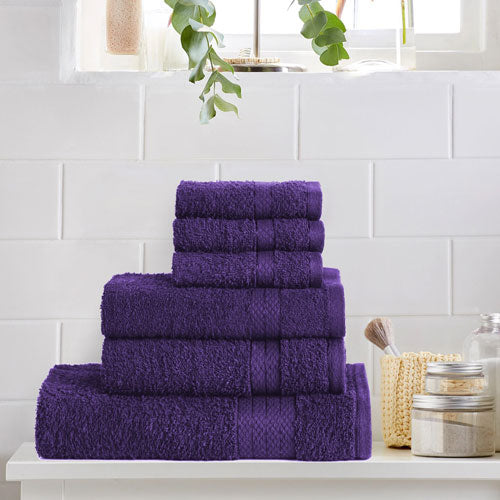 6 Piece Luxury Purple Towel Bale Set