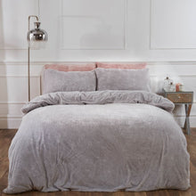 Load image into Gallery viewer, Sienna Teddy Fleece Glitter Duvet Cover Set - Silver Grey
