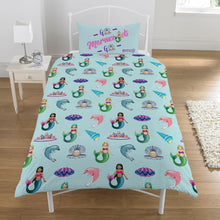 Load image into Gallery viewer, Emoji UNICORNS &amp; MERMAIDS Single Duvet Cover Set
