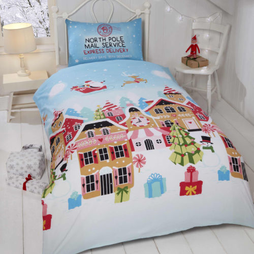 Childrens Christmas Duvet Set Gingerbread Town