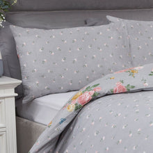 Load image into Gallery viewer, Dreamscene Blushing Rose Grey Duvet Set
