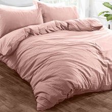 Load image into Gallery viewer, Brentfords Washed Linen Look Duvet Cover Set - Blush
