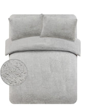 Load image into Gallery viewer, Sienna Teddy Fleece Glitter Duvet Cover Set - Silver Grey
