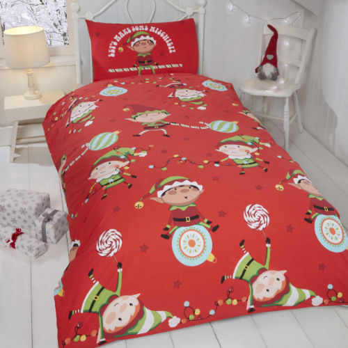 Childrens Christmas Duvet Set Naughty Elves