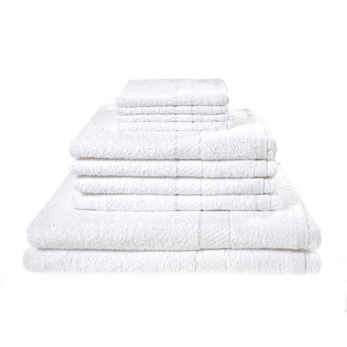 10 Piece Luxury White Towel Bale Set With Ribbon