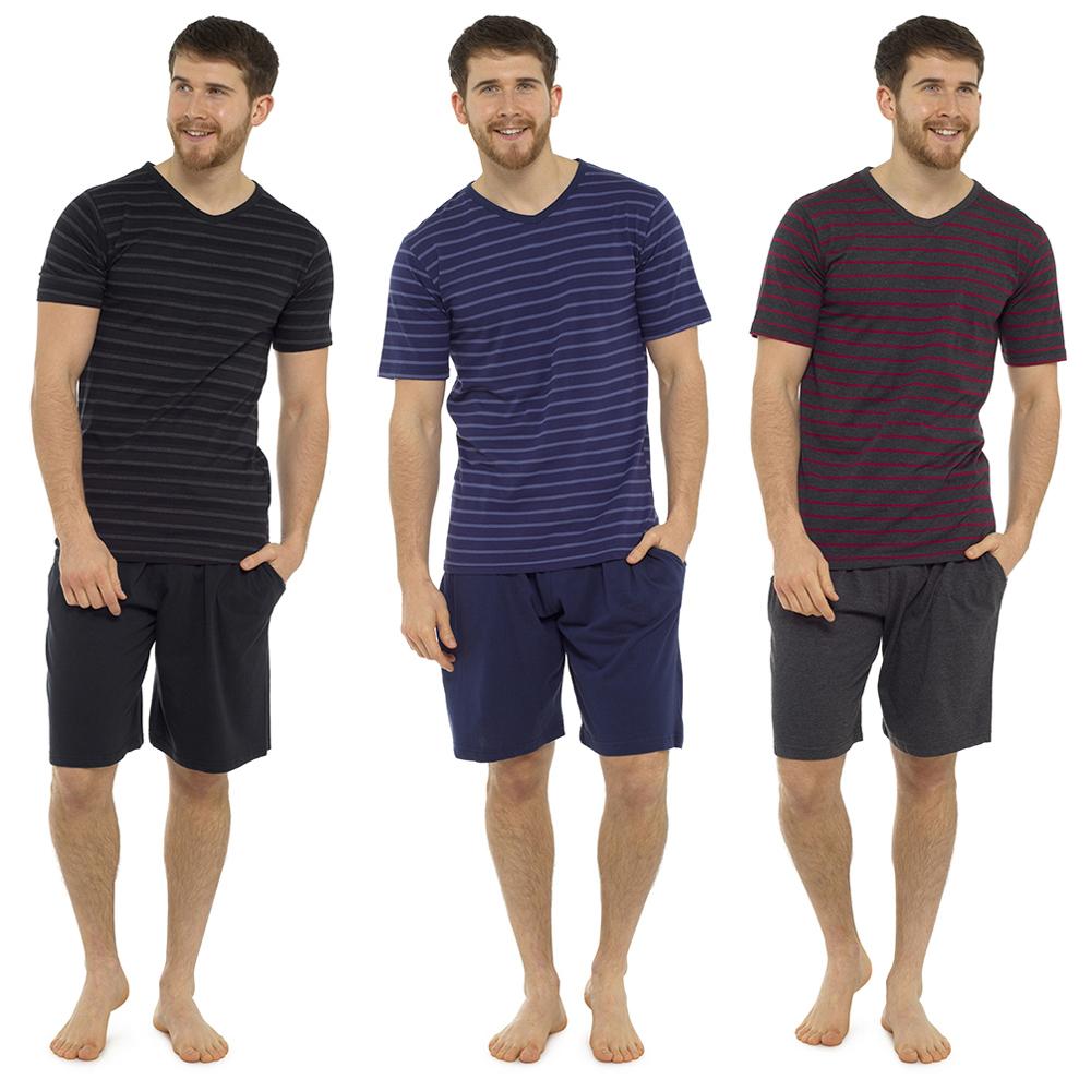 Tom Franks Mens Striped Jersey T-Shirt and Shorts Set