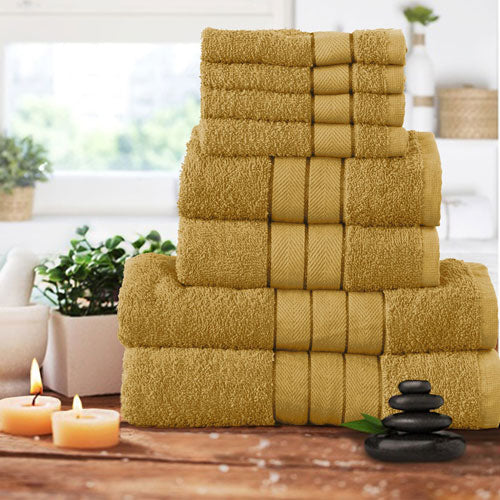 Luxurious 8 Piece Mustard Ochre Towel Bale Set