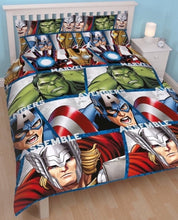 Load image into Gallery viewer, Official Marvel Avengers Shield &quot;Reversible&quot; Double Duvet Cover Bedding Set
