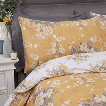 Load image into Gallery viewer, Dreamscene English Rose Ochre Duvet Cover Set
