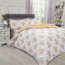 Load image into Gallery viewer, Dreamscene English Rose Ochre Duvet Cover Set
