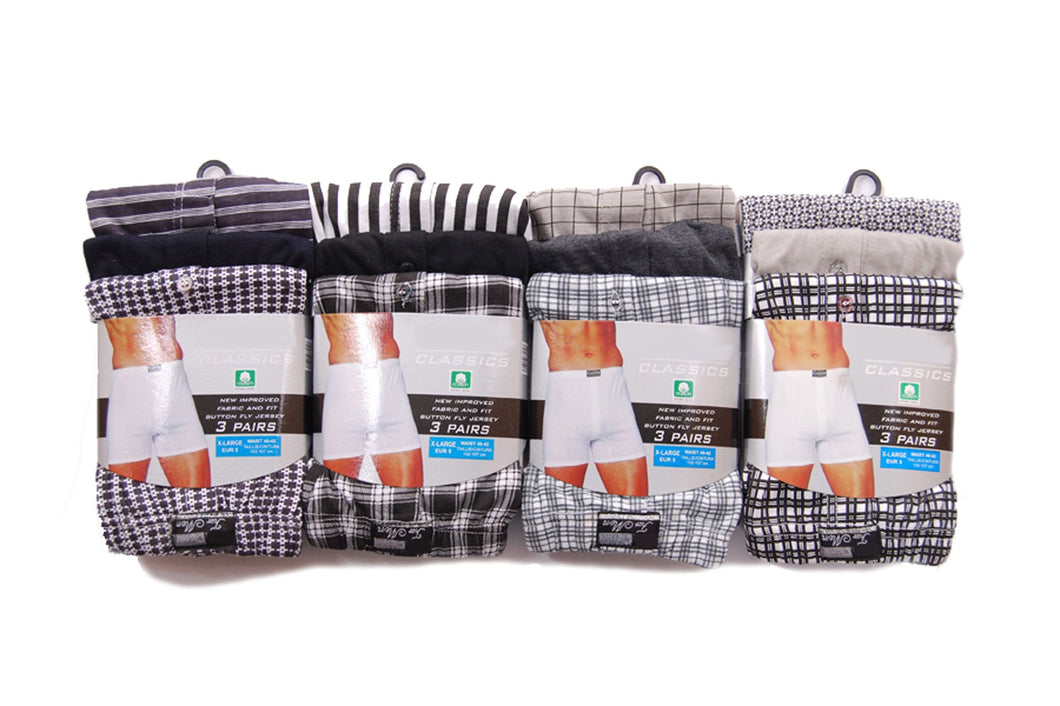 6 Pack Mens Pack Economy Boxer Short