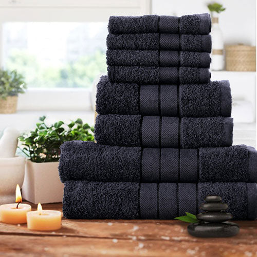 Luxurious 8 Piece Black Towel Bale Set