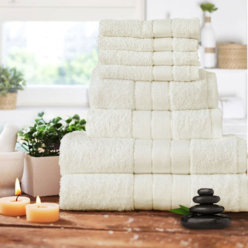 Luxurious 8 Piece Cream Towel Bale Set