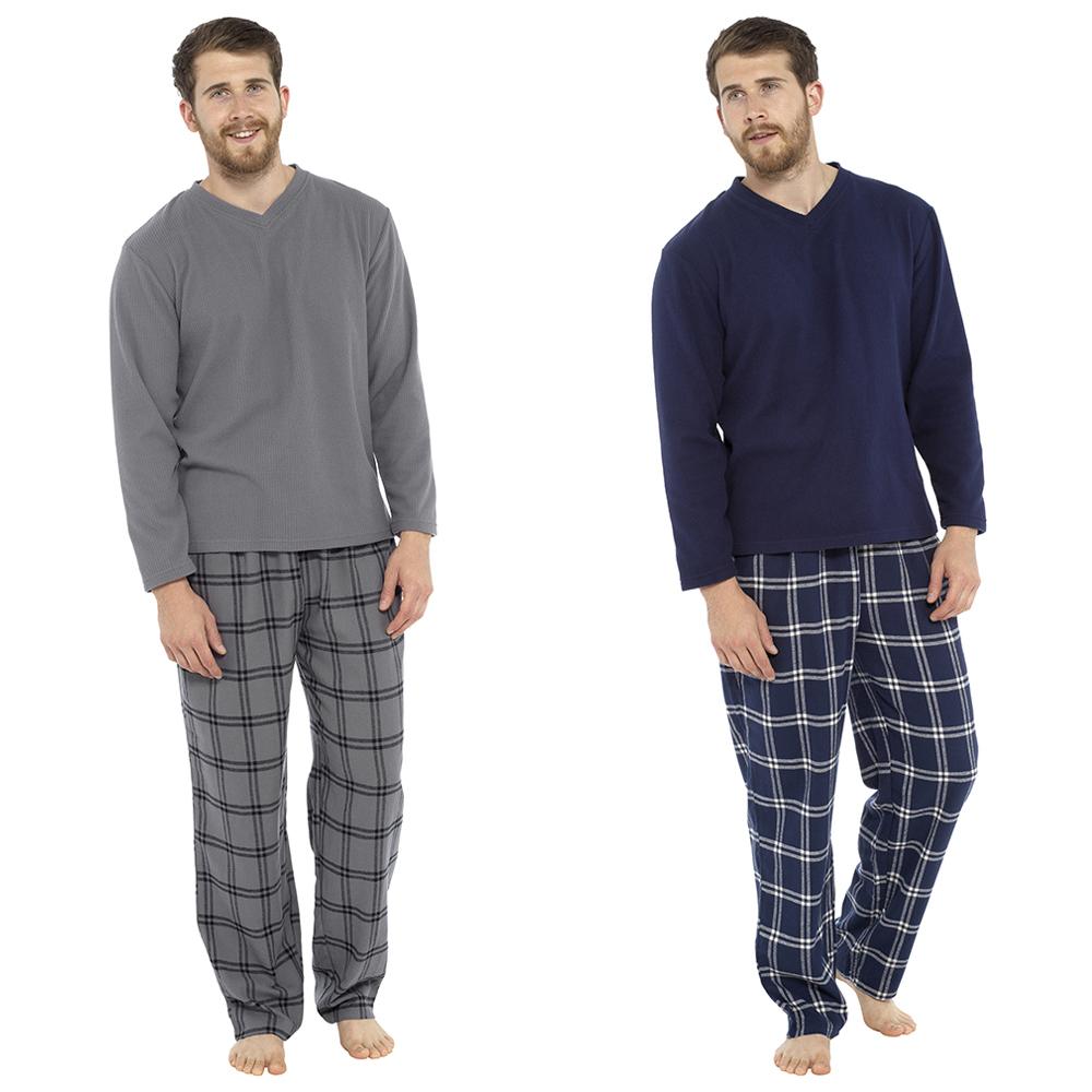 Mens Fleece Top & Checked Pyjama Set