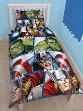 Load image into Gallery viewer, Official Marvel Avengers Shield &quot;Reversible&quot; Single Duvet Cover Bedding Set
