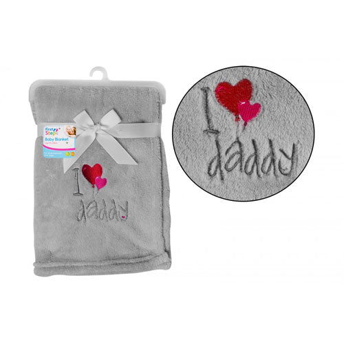 Super Soft I Love Daddy Fleece Baby Blanket