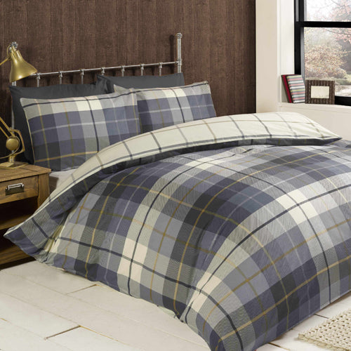 Lomond Brushed Cotton Duvet Set Blue