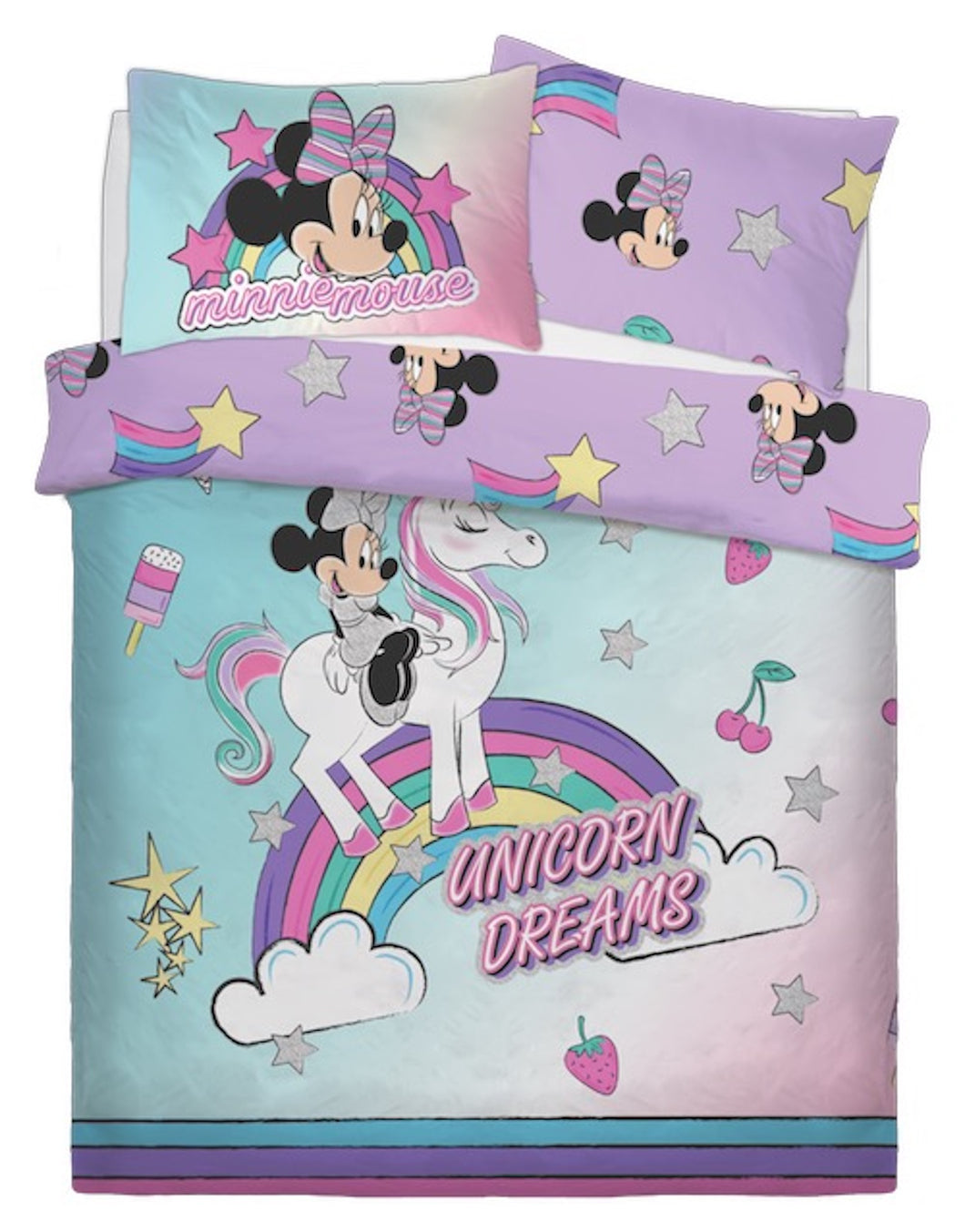 Minnie Mouse Unicorn Double Duvet Cover Set