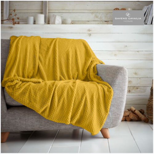 Luxury Popcorn Throw Ochre 150 x 200cm