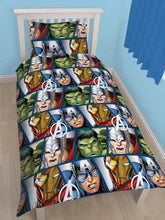 Load image into Gallery viewer, Official Marvel Avengers Shield &quot;Reversible&quot; Single Duvet Cover Bedding Set
