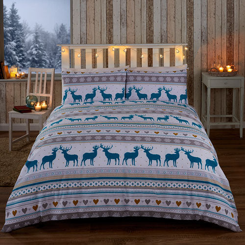 Christmas Duvet Set Oslo Teal