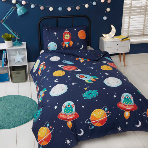 Glow In The Dark Duvet Set Space