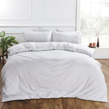 Load image into Gallery viewer, Brentfords Washed Linen Look Duvet Cover Set - White
