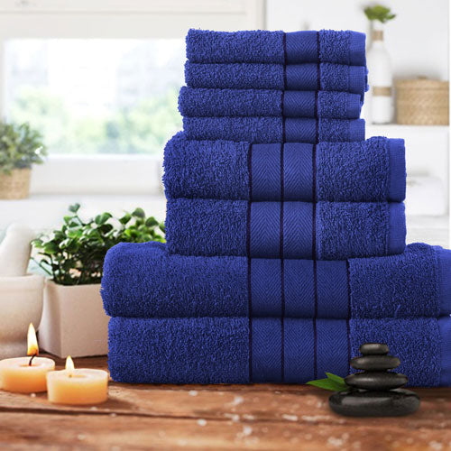 Luxurious 8 Piece Royal Blue Towel Bale Set