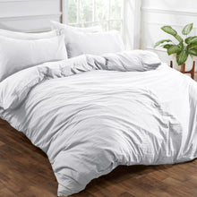 Load image into Gallery viewer, Brentfords Washed Linen Look Duvet Cover Set - White
