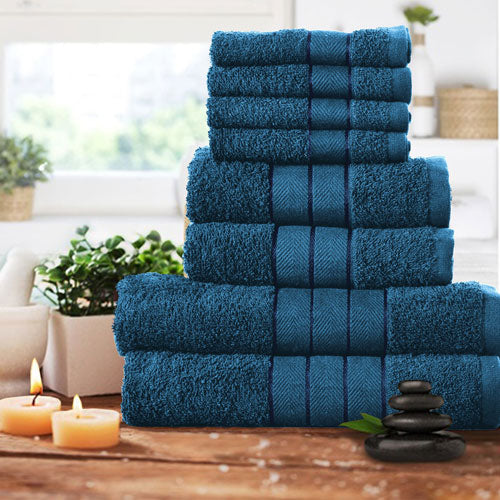 Luxurious 8 Piece Teal Towel Bale Set