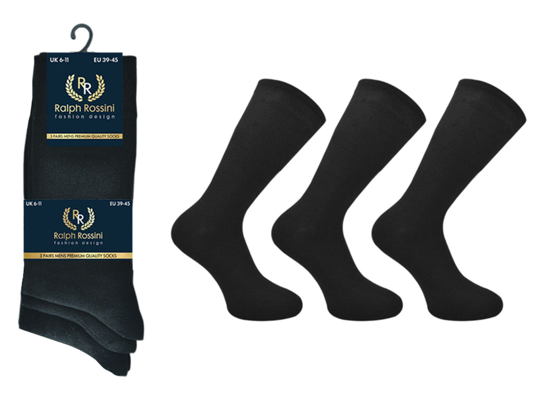 6 Pairs Men's Cotton Rich Socks by Ralph Rossini