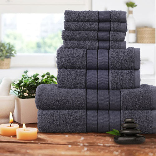 Luxurious 8 Piece Charcoal Towel Bale Set