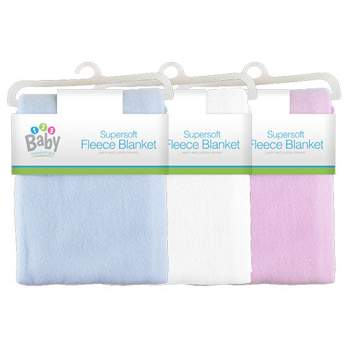 3 Pack Baby Fleece Blankets Assorted