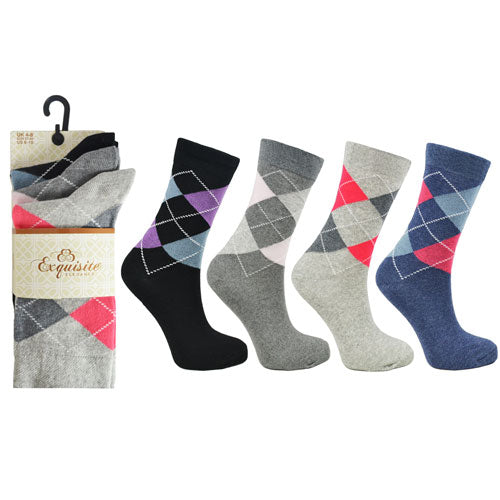 Ladies Exquisite Argyle Socks