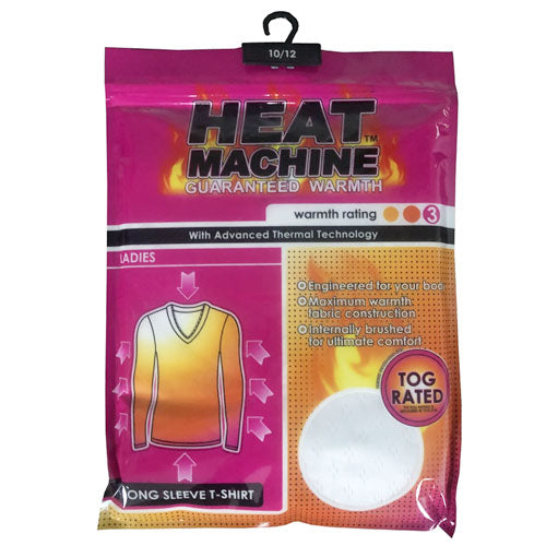 Ladies Long Sleeve Thermal Vest Heat Machine