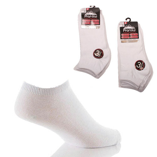 12 Pairs Ladies Pro Hike Performance White Trainer Socks