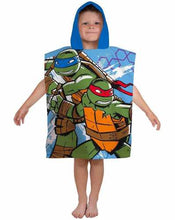 Load image into Gallery viewer, Official Teenage Mutant Ninja Turtles &quot;Dimension&quot; Character Hooded Towel Poncho
