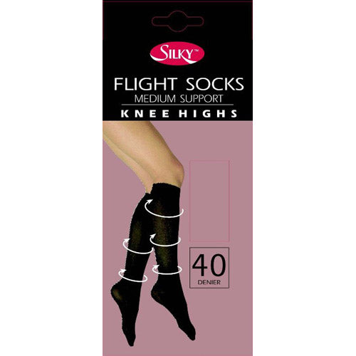 2 Pairs Flight Socks Medium Support Knee Highs