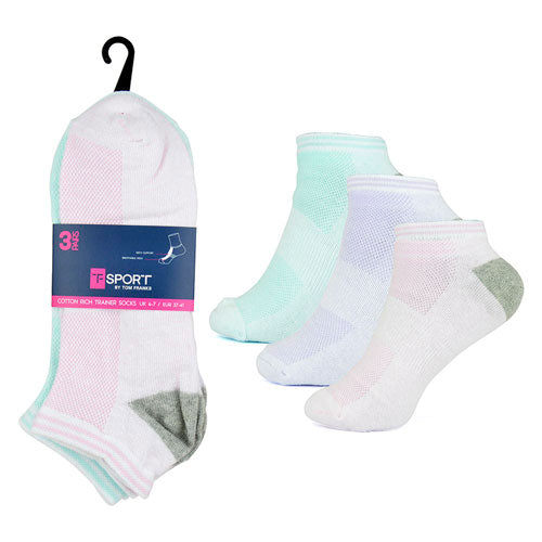 12 Pack Ladies Sport Trainer Socks