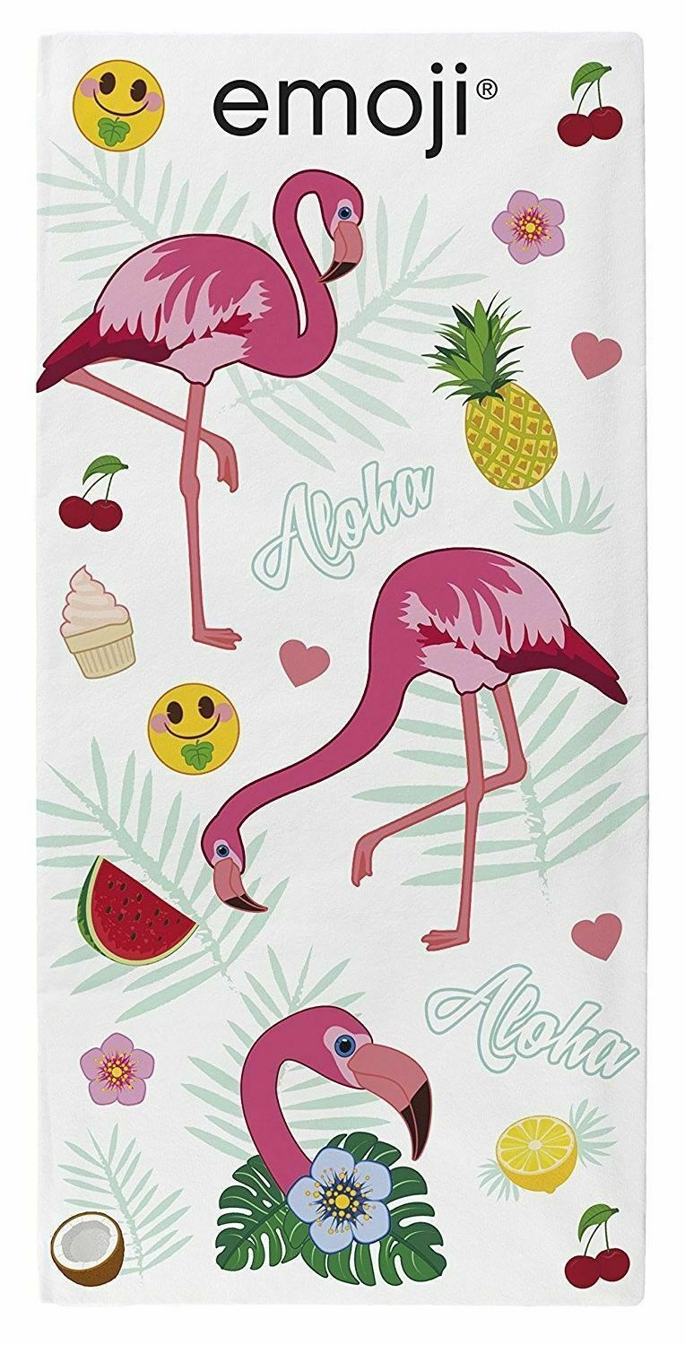 EMOJI FLAMINGOS Large Beach Towel